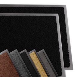 VOUNOT® Set of 2 Door Mats for Outdoor or Indoor, Dirt trapper, Non Slip Barrier Mat Washable Welcome Doormat Entrance Rug, Black, 60x90cm