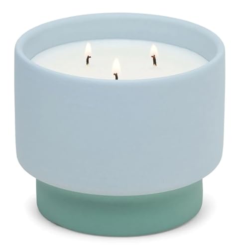 Paddywax Scented Candles Colour Block Collection Candle in Reusable Ceramic Jar, 453 Grams, Saltwater Suede