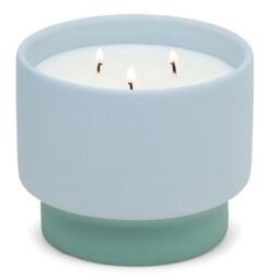 Paddywax Scented Candles Colour Block Collection Candle in Reusable Ceramic Jar, 453 Grams, Saltwater Suede