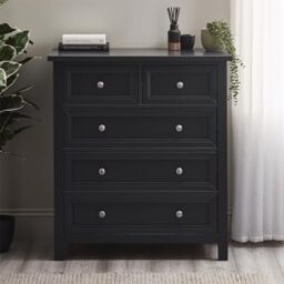 Julian Bowen Maine 3+2 Drawer Chest, Anthracite, Engineered Wood, One Size