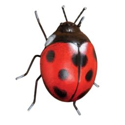 "Bits and Pieces - Garden Ladybug - 5-1/2"" x 6"" - Metal Sculpture - Indoor or Outdoor Decor - Wall Art - Gift for Gardener"
