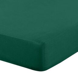 Eurofirany - Fitted Sheet 220 x 200 cm - Basic Cotton Flat Sheet with Elastic Band, Durable - for Thick Mattresses 30 cm Deep Pocket - Many Colours, Green