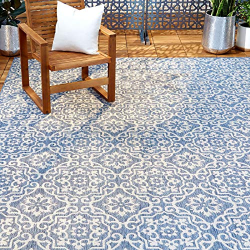 "Nicole Miller New York Patio Country Danica Area Rug, Blue/Gray, 5'2""x7'2"" Rectangle"