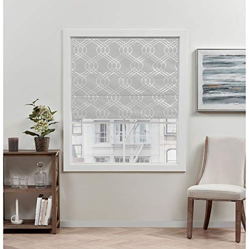 Exclusive Home Curtains Blackout Roman Shade, Polyester, Silver, 27x64