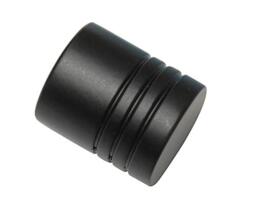 Gardinia Cylinder End Pieces for Curtain Pole Diameter 16 mm Metal Matt Black Pack of 2