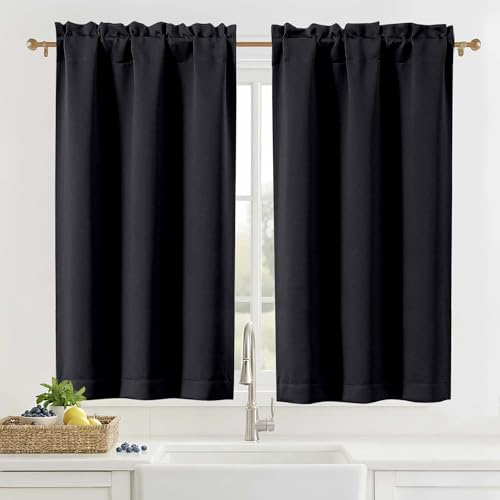 OVZME Solid Short Blackout Curtains