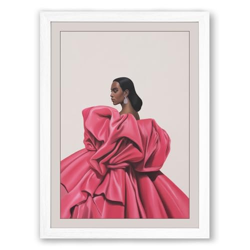 Sculptural Gown Fashion Framed Wall Art Print A1 (84.159.4cm) White, Wall  Decor for Living Room, Bedroom, Office & Home, Ready to Hang, Art Gift by  Amazon | uFurnish.com
