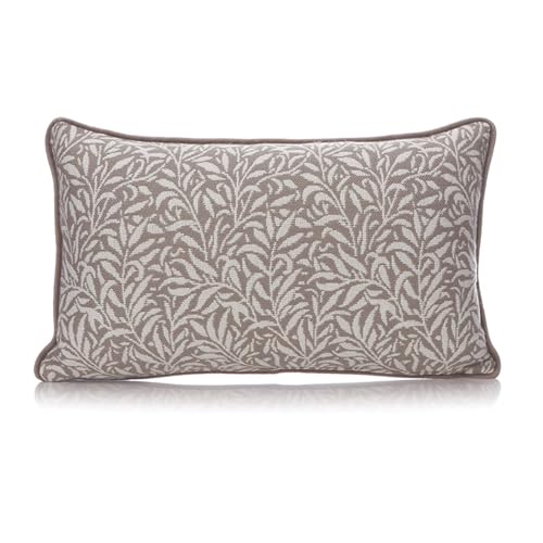 Shruti Half Moon Bay William Morris Willow - Grey Rectangular Cushion Official Merchandise - Home Decor Accessory Throw Pillow - Gifts for Art Lovers and Housewarmings