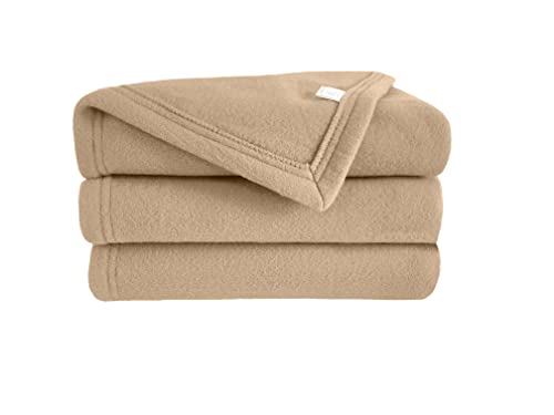 Poyet Motte Polex Blanket in Polyester Fleece - Sand, polyester, sand, 300x240 cm
