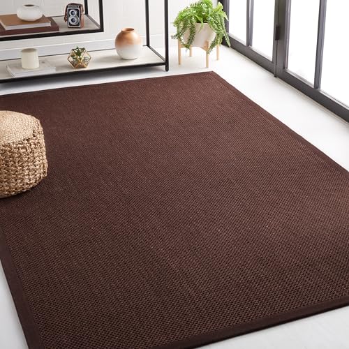 Safavieh Natural Fiber Rug for Living Room, Dining Room, Bedroom - Natural Fiber Collection, Short Pile, in Dark Brown, 183 x 274 cm