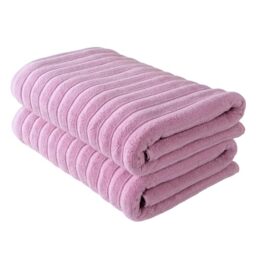BERIBO Cloud Turkish Towel Set 100% Cotton 620gsm (Lavender Fog, 2 Bath Towels)