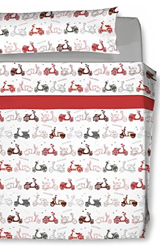 Carla Rubini Vertigo Sheet Set, Polyester, Red, 38.0 x 28.0 x 3 cm, Pack of 3