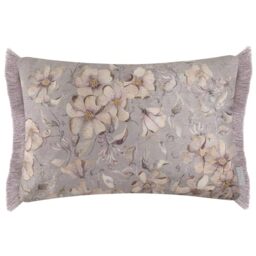 Voyage Maison Daphne Cushion Cover – Fringed Nature Inspired Watercolour Floral Botanical Decorative Case (Viola - 40x60cm)