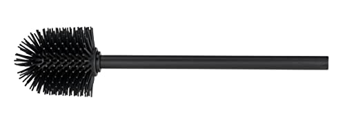 WENKO DIE BESSERE IDEE Stainless Steel Handle Toilet Brush with Silicone Head, Black, Ø 8 cm