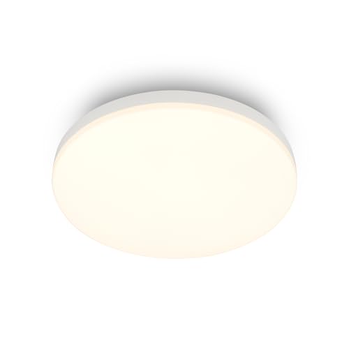 BRILONER - LED Ceiling Light, Warm-White 3000K, 12W Module at 1300lm, Ceiling Lights Living Room, LED Lights for Bedroom, Kitchen Light, Hallway, 22 x 6 cm, White