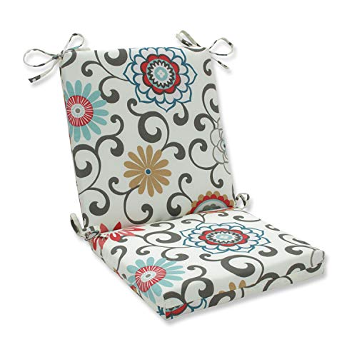 Pillow Perfect Outdoor Pom Pom Play Peachtini Squared Corners Chair Cushion