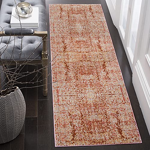Safavieh Metro-Mod Indoor Woven Runner Area Rug, Mystique Collection, MYS971, in Rose / Multi, 69 X 244 cm for Living Room, Bedroom or Any Indoor Space