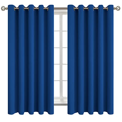 BGment Blackout Curtains for Bedroom - Grommet Thermal Insulated Room Darkening Curtains for Living Room, 70 x 63 Inch, 2 Panels, Royal Blue