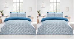 Rapport Home Pebbles Microfibre Duvet Cover Set Single-size Bedding Blue with Pillowcases included (Pack of 2)