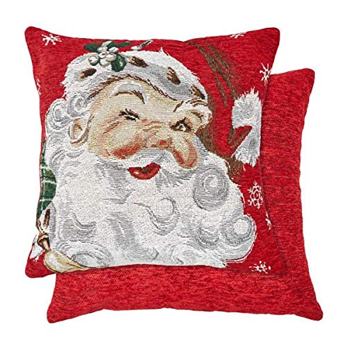 Emma Barclay Chenille Christmas - Cushion Cover 'Santa Face' - 17x17 (43x43cm)