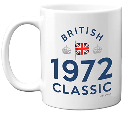 Stuff4 1972 British Classic Coffee Mug - Best Friend Mug for Birthday Presents Christmas, 53 Birthday Keepsake for Her or Him, 11oz Ceramic Dishwasher Safe Mugs