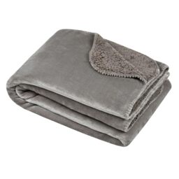 STOF - Plaid - Size 130 x 160 cm - 100% Polyester - Natural Colour - Michigan Model - Blanket - Soft Warm Comfortable, Plain