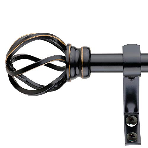 Decopolitan Curtain Rod, Antique Bronze, 28 to 48 Inches