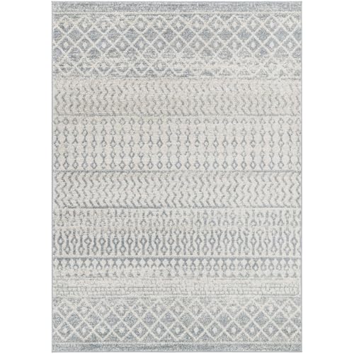 Livabliss Nice Geometric - Scandi Area s Living Room 160x230 cm, Dining, Kitchen - Neutral, Abstract Patterned s, Boho Style, Easy Care Pile - Large, Cream, Blue and Light Beige