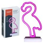 Grundig Flamingo Neon Table Lamp - Wireless with 42 LEDs - USB C Battery LED Desk Lamp - Pink Ambiance Lamp Bedroom