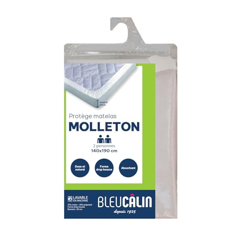 Bleu Câlin Flannelette Mattress Protector 100% Cotton Fitted Sheet PL Lea, 140 x 190 cm