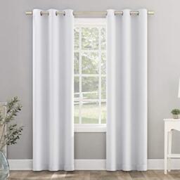 "Sun Zero Riley Kids Bedroom Blackout Grommet Curtain Panel, 40"" x 84"", White"