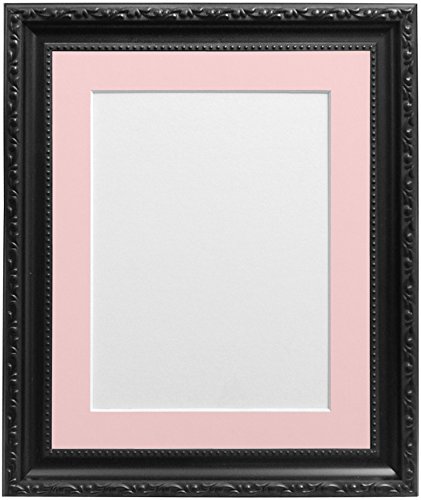 Shabby Chic Black Picture Photo Frame with Pink mount A4 For Image size 9 x 6 inch