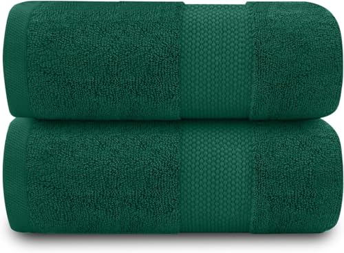 GC GAVENO CAVAILIA Soft Towels Bath Sheet 2 Piece - Egyptian Cotton Towel Set - Highly Absorbent Extra Large Bath Towel - (90x140cm) Green