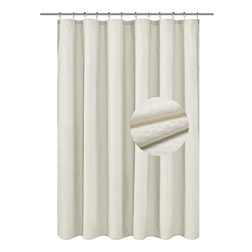 Barossa Design Soft Microfiber Fabric Shower Liner or Curtain, Hotel Quality, Machine Washable, Water Repellent, Cream, 70 x 72 inches