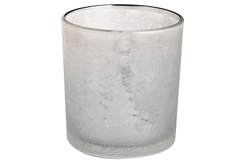 Cosy Home Set of 6 Glass Candlesticks Cracked Trees Silver 7 x 7 x 8 cm