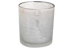 Cosy Home Set of 6 Glass Candlesticks Cracked Trees Silver 7 x 7 x 8 cm