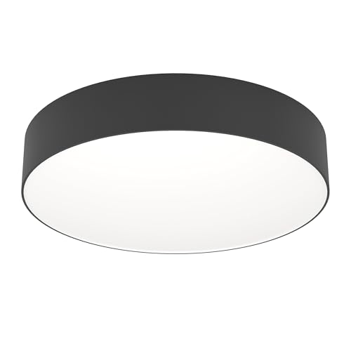 Eglo Connect.z Smart-Home LED Ceiling Light Fixture Gallizzi-Z, Ø 39 cm, ZigBee, Matte, app and Alexa Control, Warm to Cool White, RGB, dimmable, Black Flush Mount lamp