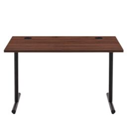Amazon Basics Office Computer Desk, Walnut Desktop and Black Frame, Rectangular, Simple Assembly, 120 x 60 x 73.6 cm