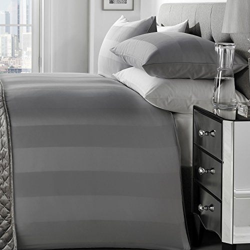 Signature Padua 100% Cotton 200 Thread Count Duvet Cover Set, Silver, Double
