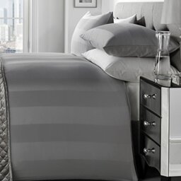 Signature Padua 100% Cotton 200 Thread Count Duvet Cover Set, Silver, Double