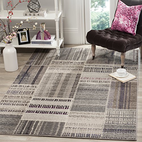 Safavieh Boho Chic Indoor Woven Rectangle Area Rug, Monaco Collection, MNC215, in Grey / Multi, 201 X 279 cm for Living Room, Bedroom or Any Indoor Space