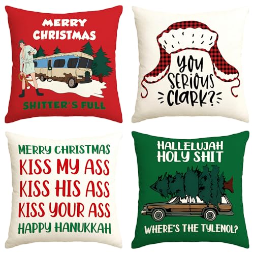 Griswold Family Cousin Eddie Funny Christmas Throw Pillow Cases - New Year Winter Xmas Decor for Home Party