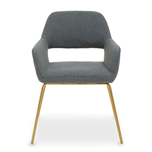 Premier Housewares Grey Dining Chair/Luxe Accent Minimal Dining Chairs/Grey Chair/Dining Chairs Set of 4/ Modern Style/Bedroom Chairs W56 x D59 x H79cm