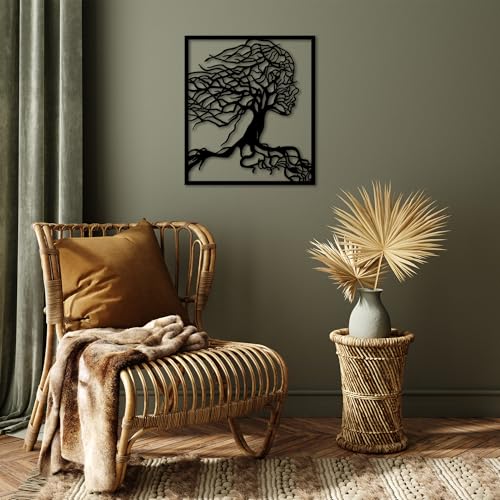 Stylish Black Decorative Metal Wall Accessory, 50 x 58 cm, 100% Metal, 1.5 mm Thickness, Perfect for Modern Home Decor & Unique Wall Art