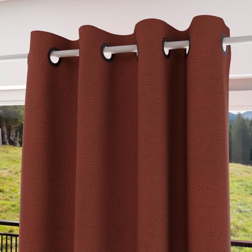 Soleil d'ocre, 135 x 300 cm 100% Blackout Insulated Eyelet Curtain Brick Red