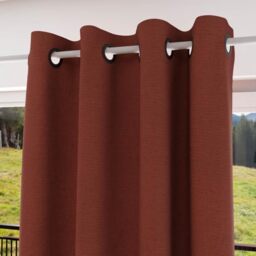 Soleil d'ocre, 135 x 300 cm 100% Blackout Insulated Eyelet Curtain Brick Red