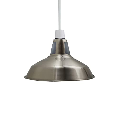 Lamp Shades, 30cm Replacement Light Shade, Modern Lampshades for Ceiling Lights, Table Lamps and Floor Lamps, Easy Fit Pendant Light Shades Ceiling for Living Room,Bedroom, Kitchen (Satin Nikel)