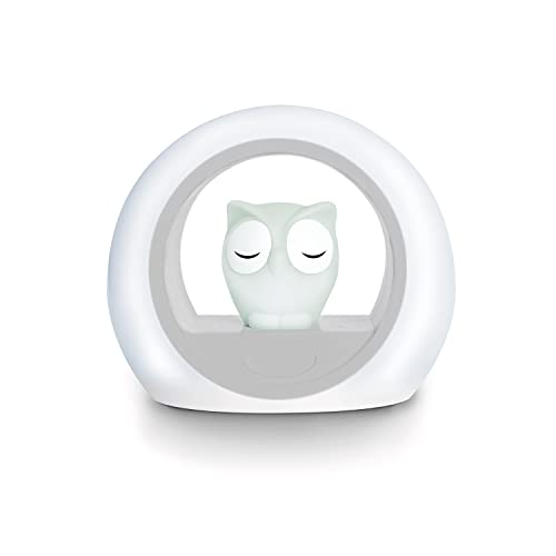 ZAZU Lou The Owl Nightlight - Scare the Dark Away with Lou - Auto Off and Cry Sensor - Two Adjustable Brightness - Cry Activated Nightlight - Baby & Toddler Sleep Aid Gift