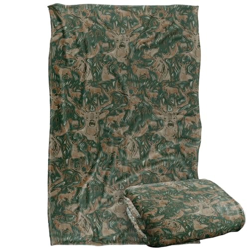 Jq Licensing - Jl-Jp Big Game Deer Moose Hunting Pattern 2 Silky Touch Super Soft Throw Blanket 91 x 147 Cm