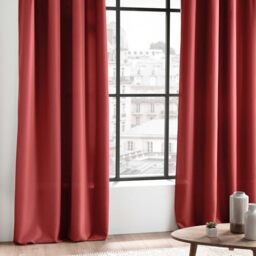 Douceur d'Intérieur, Essentiel Tab-Top Curtain 140 x 260 cm Pomegranate Polyester